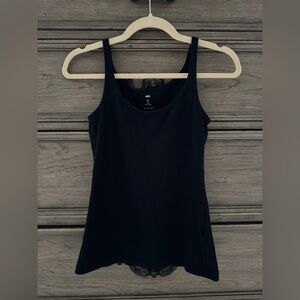 H&M Black Tank Top Basic Cotton Elastane Scoop Neck Sleeveless Small